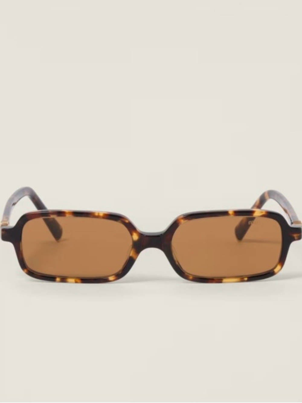 Miu Miu Tortoiseshell Rectangular Sunglasses with Brown Lenses